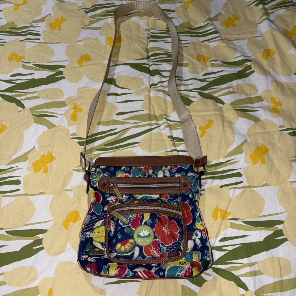 Lily Bloom Crossbody Purse Bag Bright Flower Power Tropical Beach Travel
